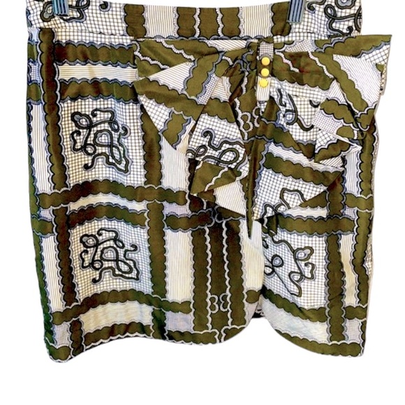 ANTHROPOLOGIE➕Leifsdottir Olive Bow Embellished Skirt - Picture 2 of 7